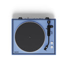 Blue Kanto turntable on a white background