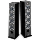 Focal Omada N°3 Floor Standing Speaker - Black High Gloss - pair of speakers no grilles front view side by side angled outward