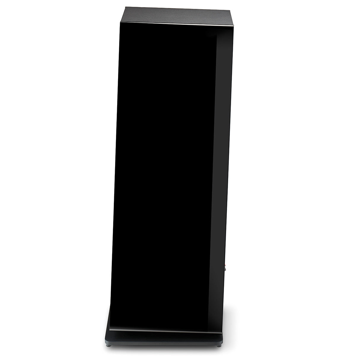 Focal Omada N°4 Floor Standing Speaker - Black High Gloss - single speaker side view facing left no grille