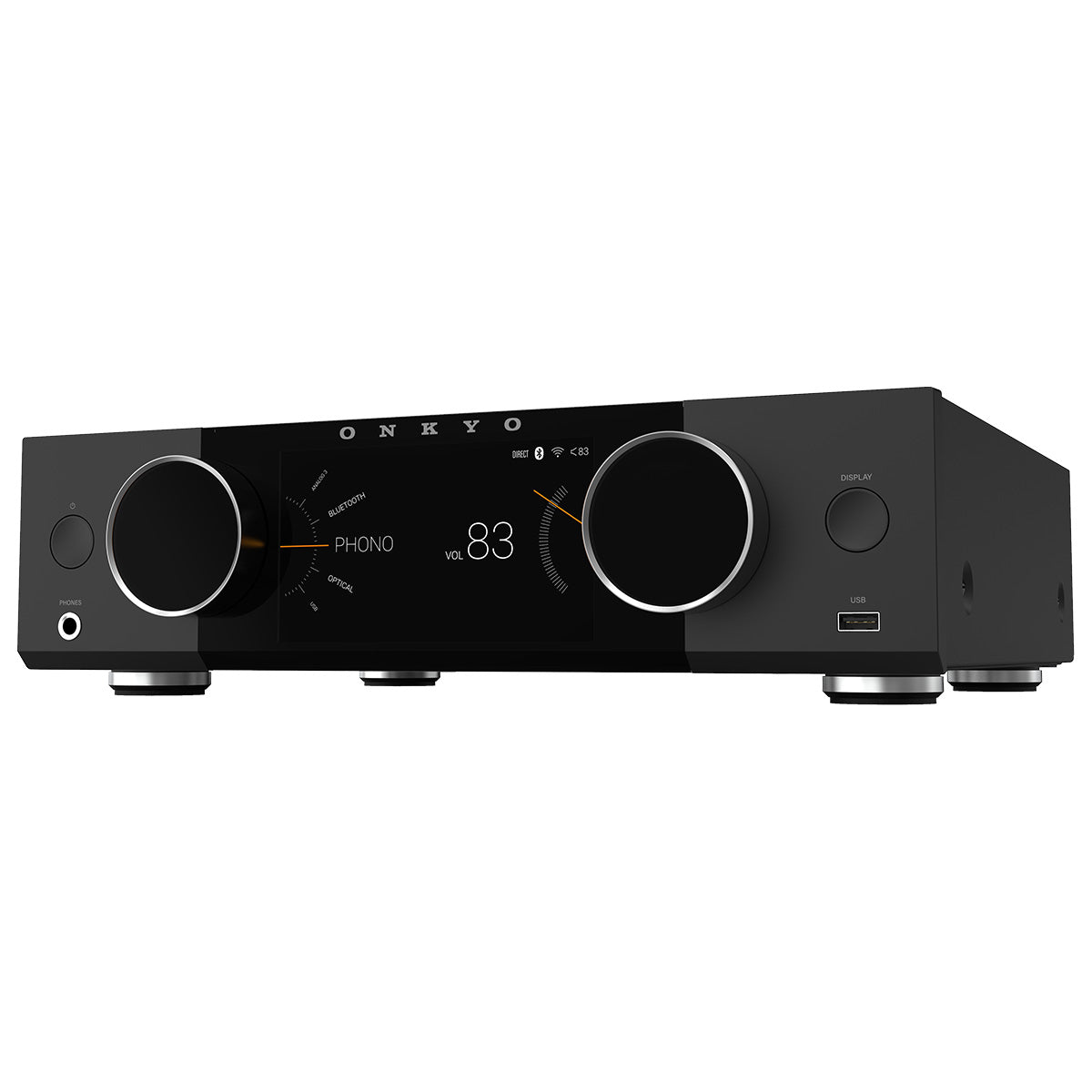 Onkyo Muse Y-40 Network Integrated Amplifier - Black - front view angled left