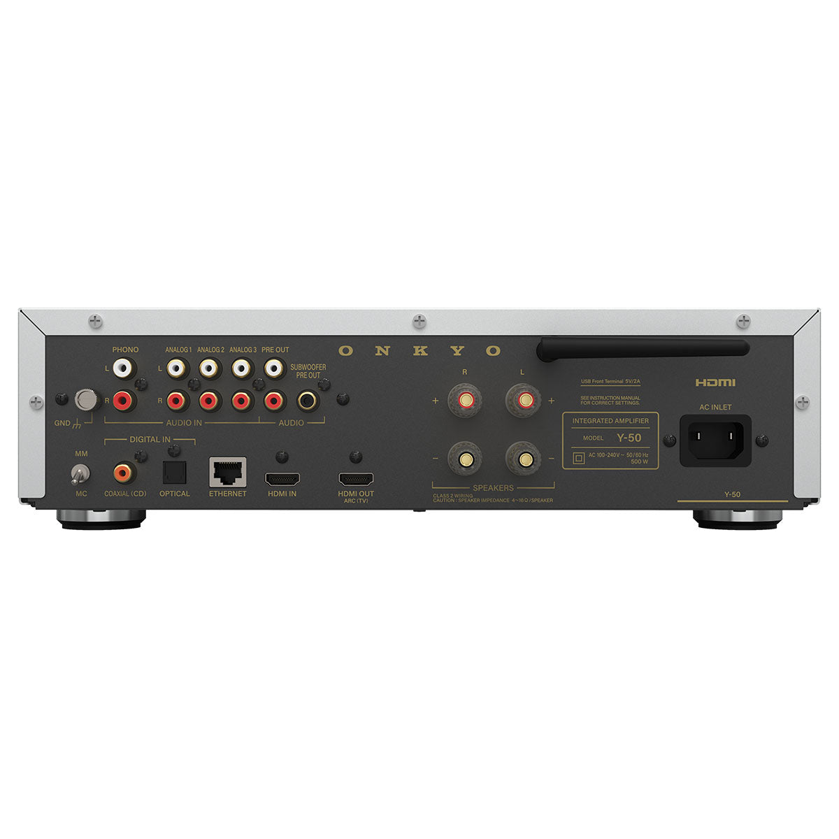 Onkyo Muse Y-50 Network Integrated Amplifier - Silver - rear view