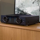 Onkyo Muse Y-40 Network Integrated Amplifier - Black - lifestyle photo of unit on cabinet facing left