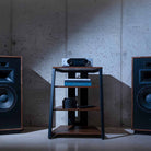 Onkyo Muse Y-40 Network Integrated Amplifier - Silver - lifestyle photo of unit on cabinet