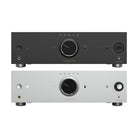 Onkyo Icon P-80 2-Channel HiFi Network Preamplifier front view of two units with black unit to top and silver to bottom