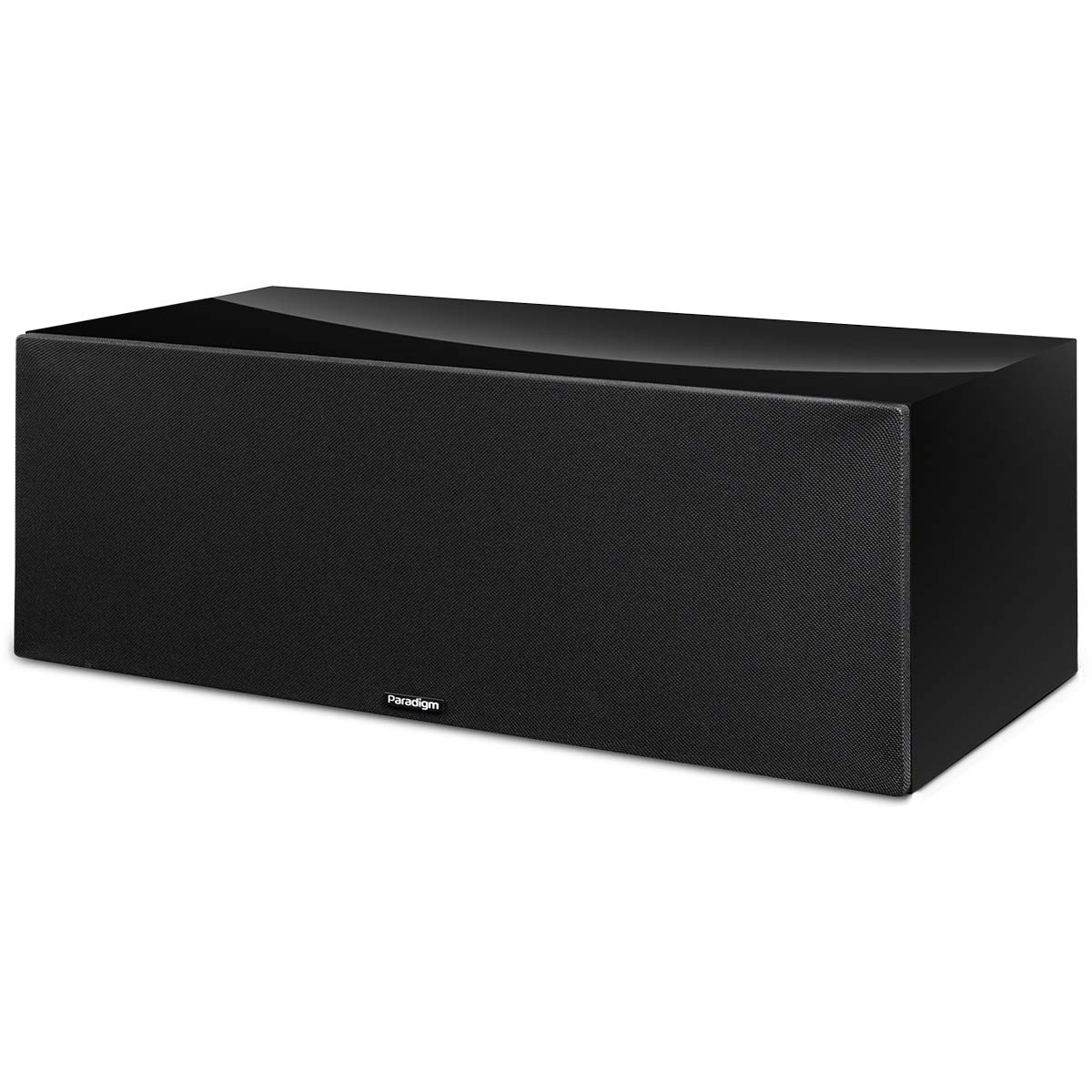 Paradigm Premier 520LCR V2 LCR Speaker - Each piano black angled front view with grille