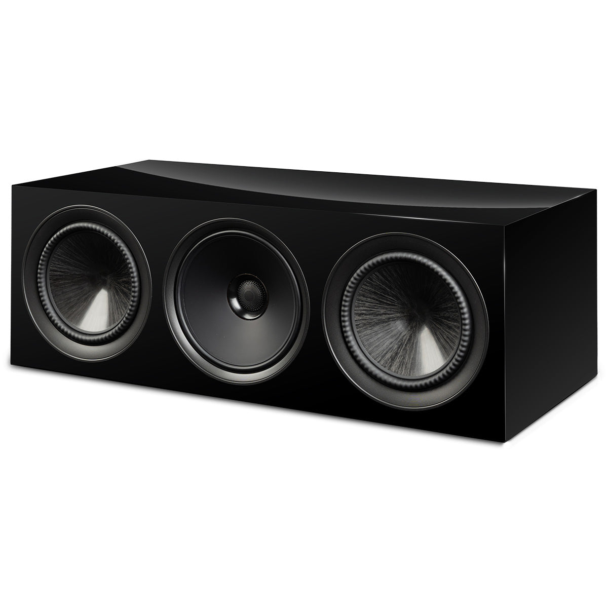 Paradigm Premier 520LCR V2 LCR Speaker - Each piano black angled front view without grille