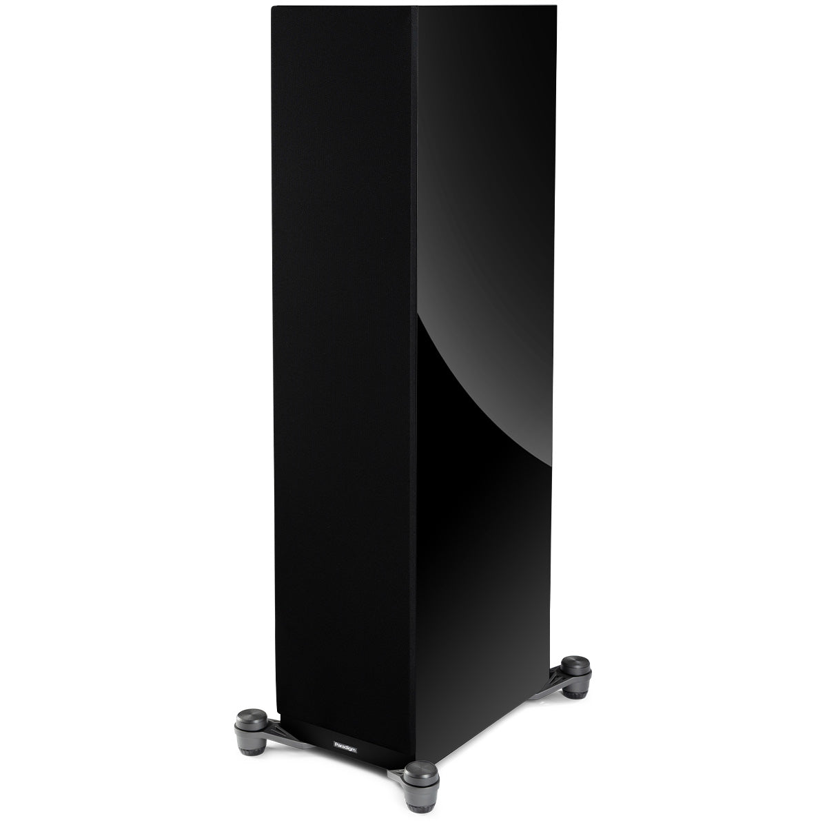 Paradigm Premier 820F V2 Floorstanding Speaker - Each piano black angled front view with grille
