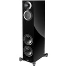 Paradigm Premier 820F V2 Floorstanding Speaker - Each piano black angled front view without grille