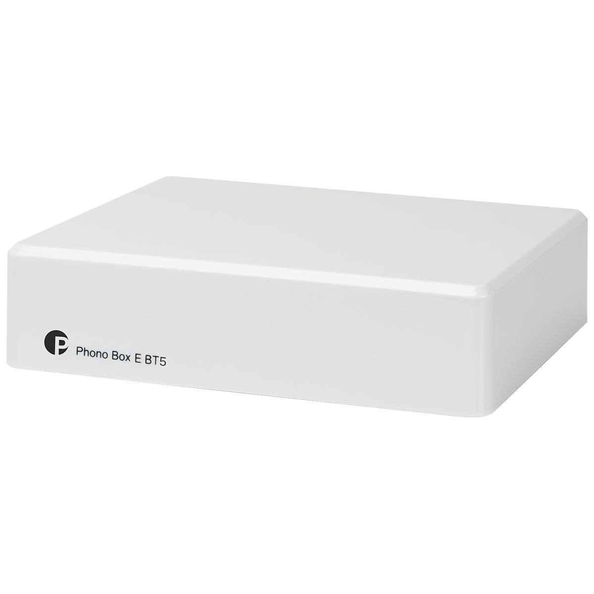 Pro-Ject Phono Box E BT 5 Bluetooth Phono Preamplifier - white - front view angled left