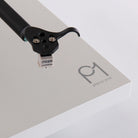 Rega Planar 1 Turntable - white - top down view of Planar 1 logo and Carbon cartridge at end of tone arm