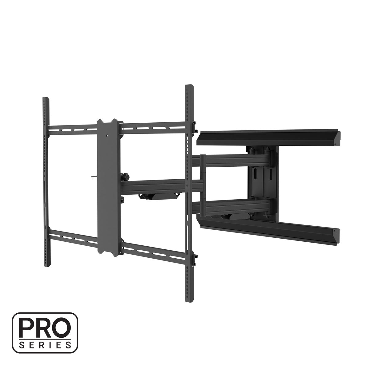 Black TV wall mount with adjustable arm on a white background, featuring 'Pro Series' branding.