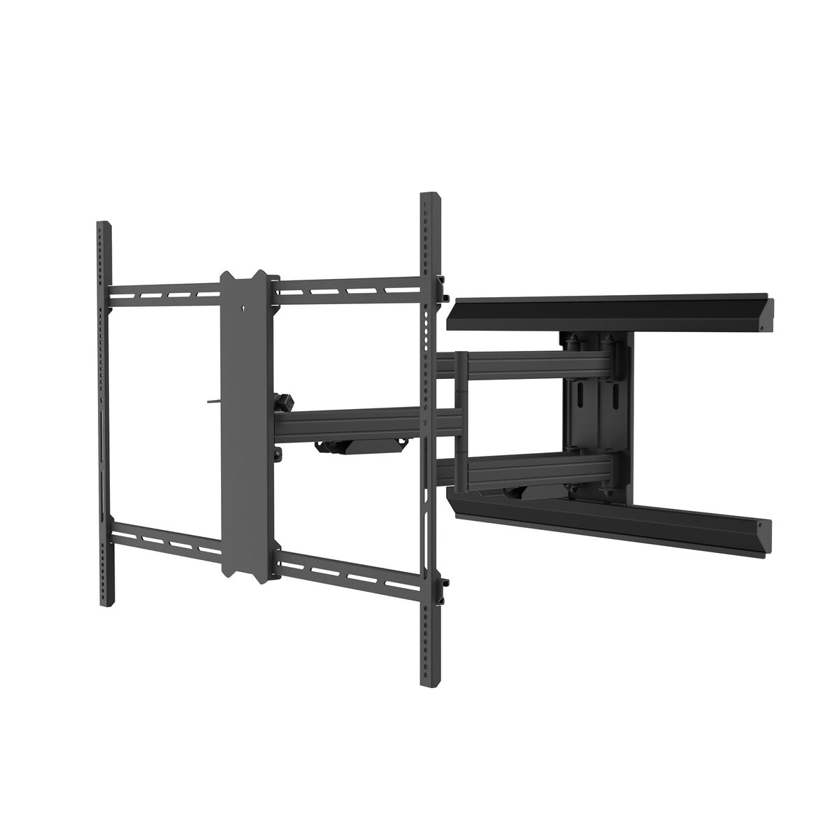 Black TV wall mount on a white background