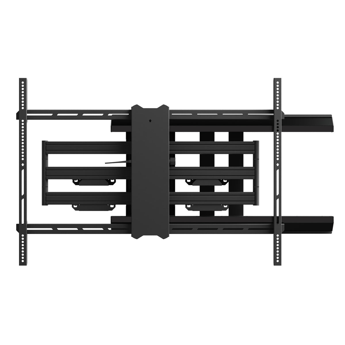Black TV wall mount on a white background