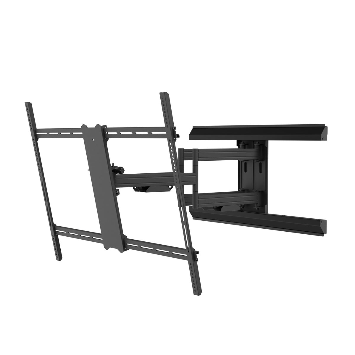Black TV wall mount on a white background