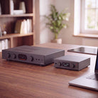 Audiolab PPA7 Phono Preamplifier - Black - lifestyle photo of unit on cabinet to right of amplifier