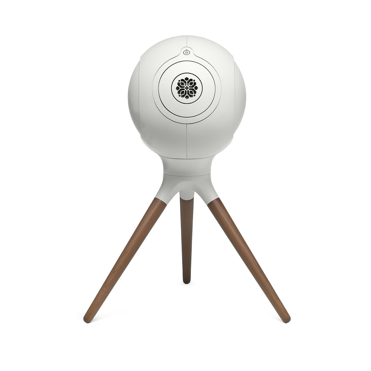 Devialet Phantom Ultimate 108 dB High-End Connected Speaker - Light Pearl - speaker on Devialet Light Pearl Treepod stand front view