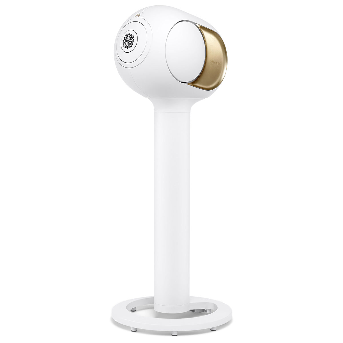 Devialet Phantom Ultimate 108 dB High-End Connected Speaker - Opera de Paris - speaker on Devialet Tree stand angled left