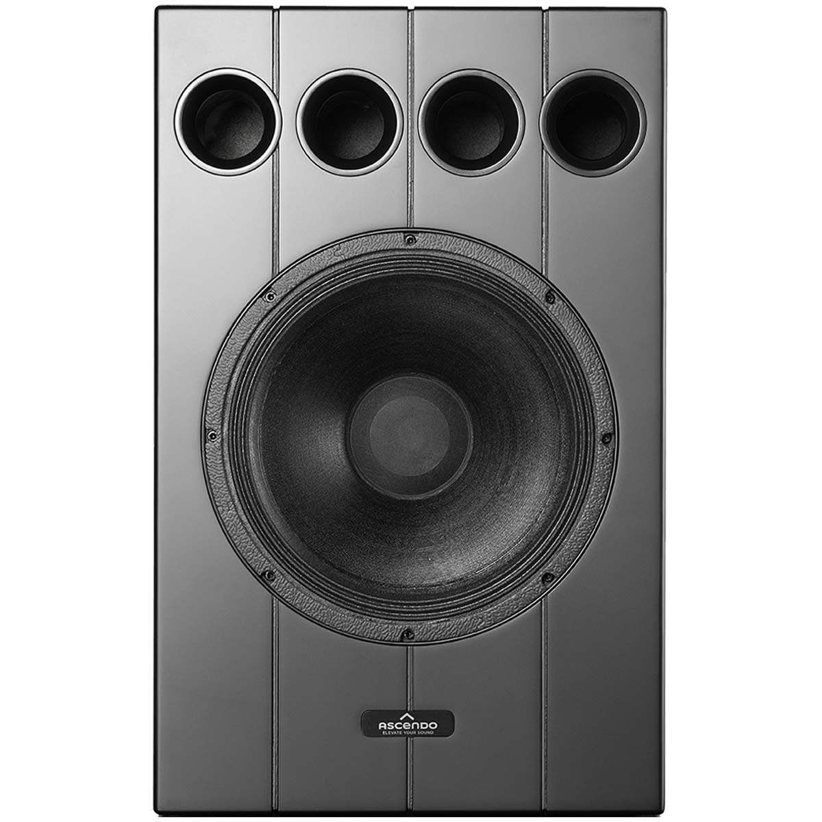 Ascendo Audio The12 Passive On-Wall Loudspeaker - Black/Black Grille - Each front view without grille