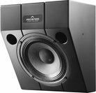 Ascendo Audio The6 Passive Wedge 30 On-Wall Loudspeaker - Black/Black Grille - Each angled front view without grille