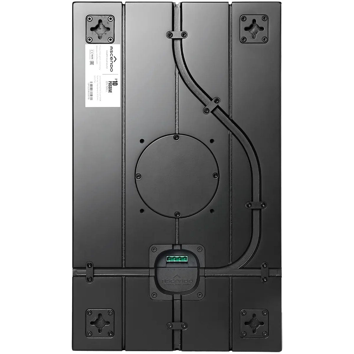 Ascendo Audio The10 Passive On-Wall Loudspeaker - Black/Black Grille - Each rear view