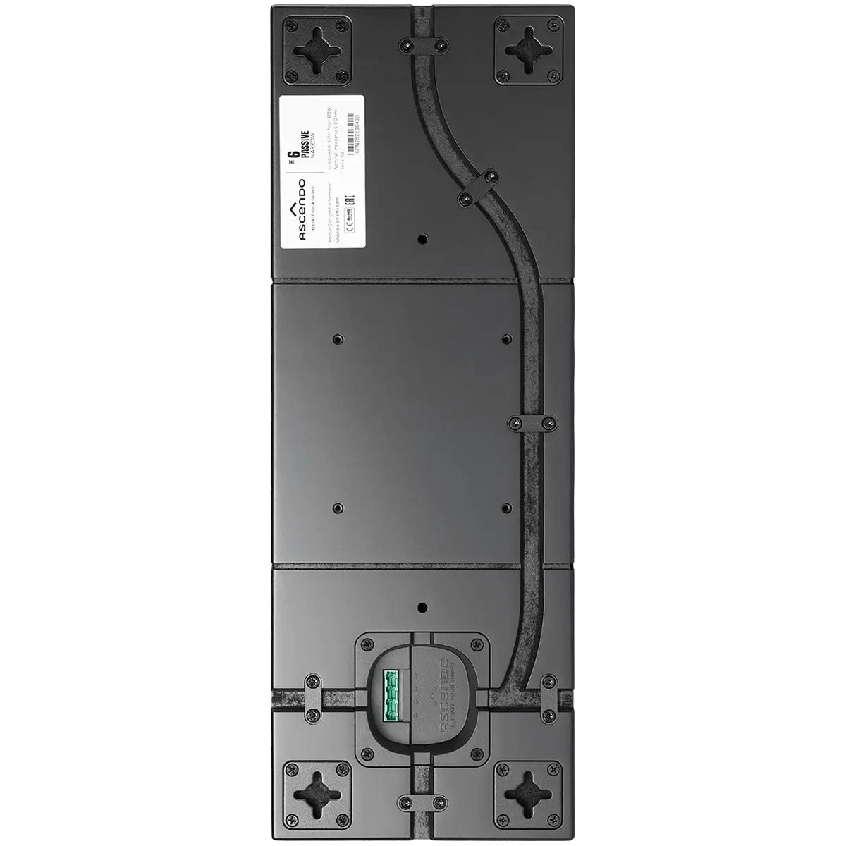 Ascendo Audio The6 Passive Narrow On-Wall Loudspeaker - Black/Black Grille - Each rear view