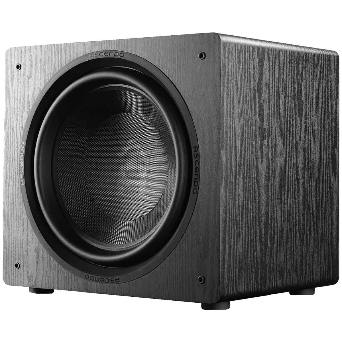 Ascendo Audio The16 SUB Active Sealed Subwoofer - Each angled front view without grille