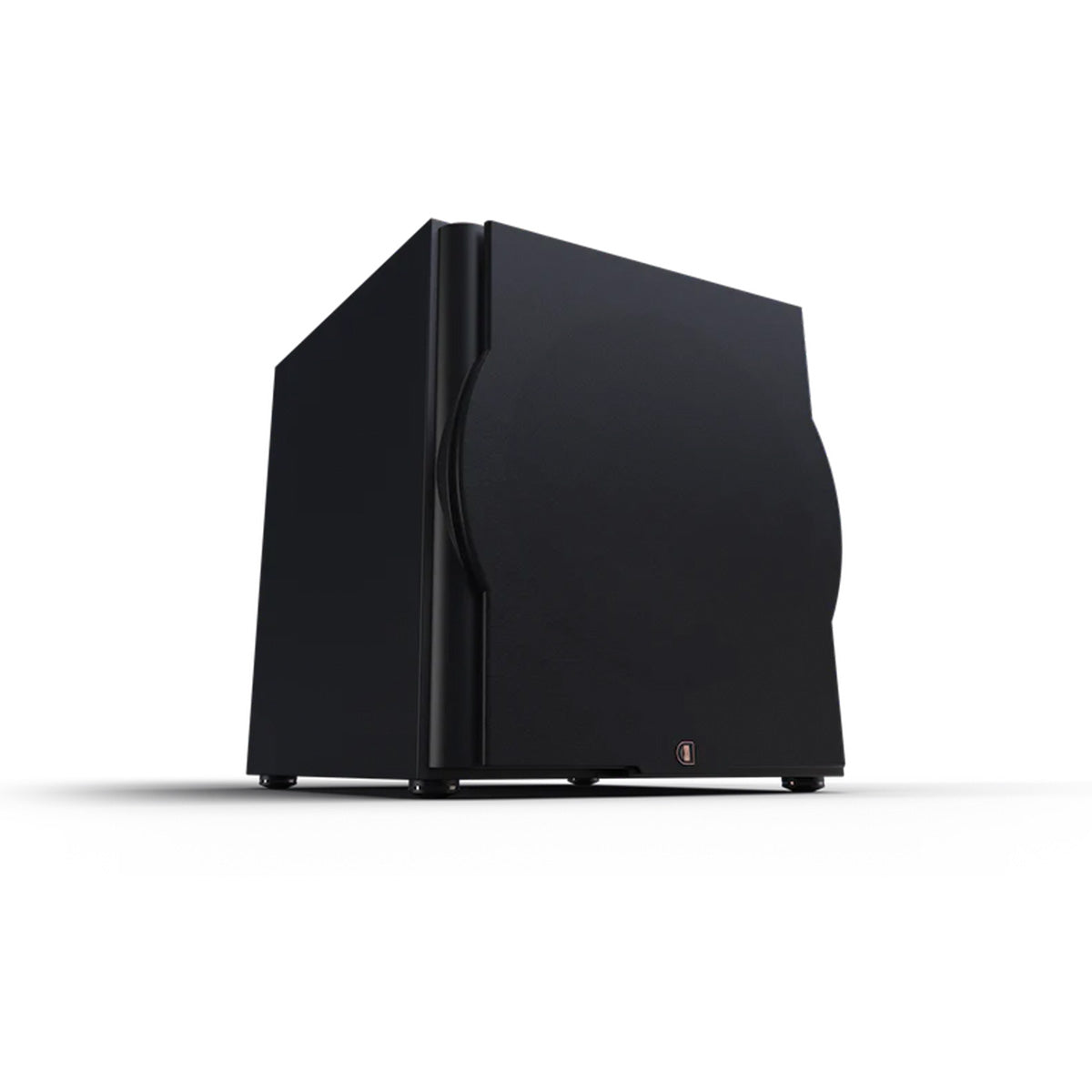 Perlisten Audio R18s Sealed Subwoofer - angled front view with grilles