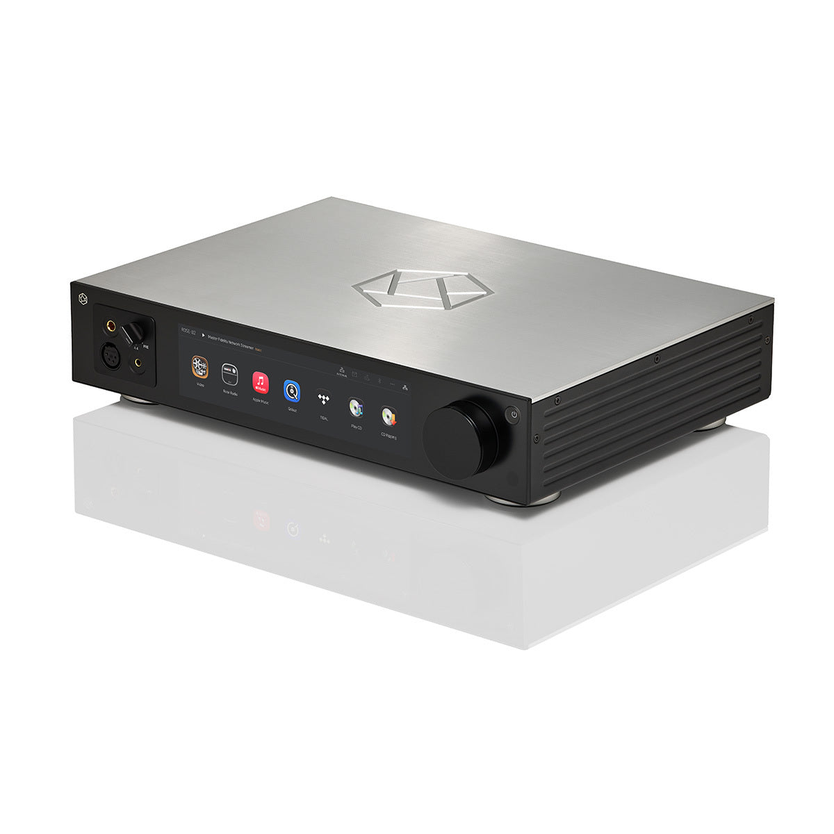 HiFi Rose RS451 Network Streamer and DAC - silver - front view angled left