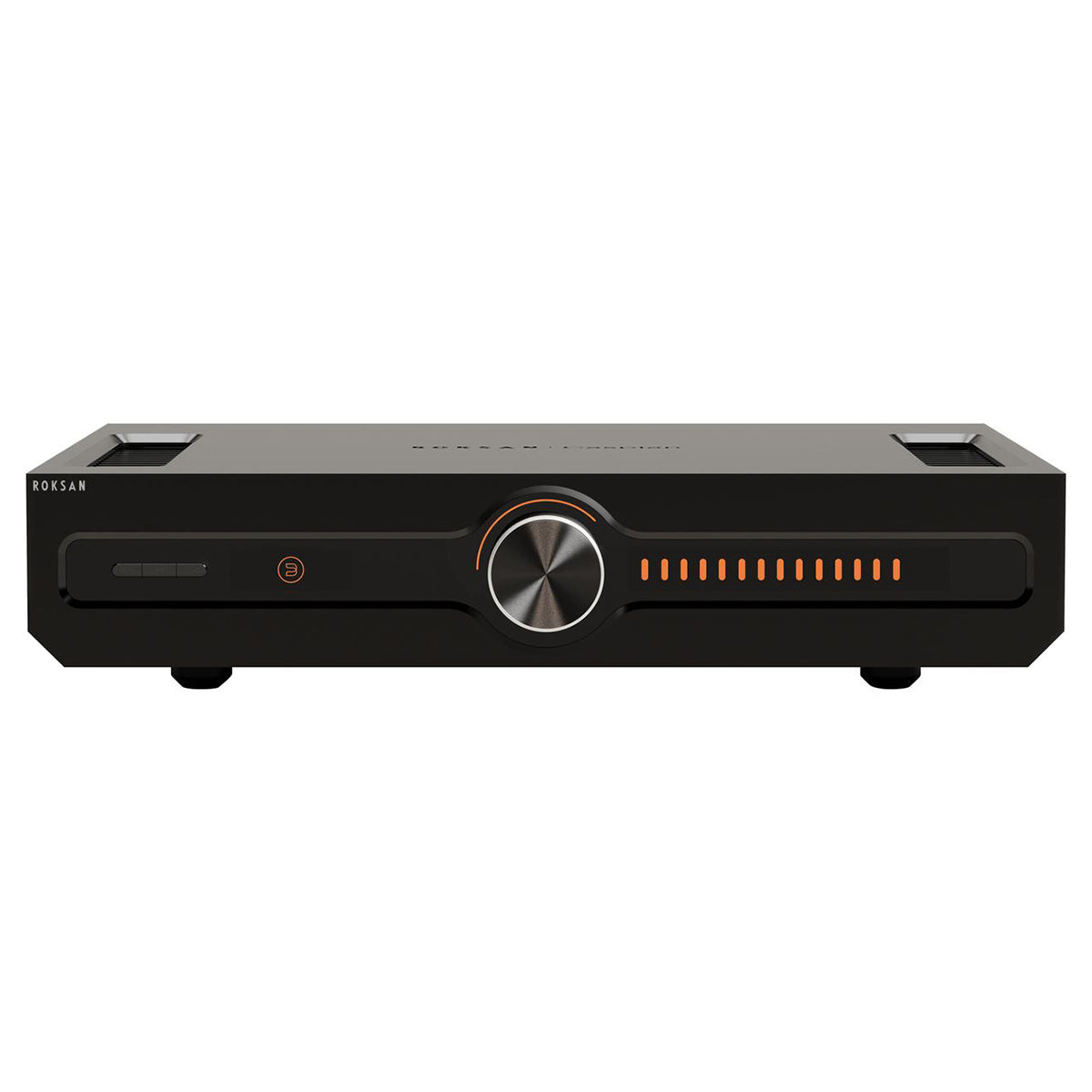 Front view of Roksan Caspian 4G Streaming Amplifier in the color black