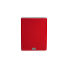 Lyngdorf MH-2 Satellite Speaker white speaker front view with red grille