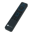 Black remote control with blue accents for a JBL Synthesis SDR-40 16-Channel Audio Video Receiver