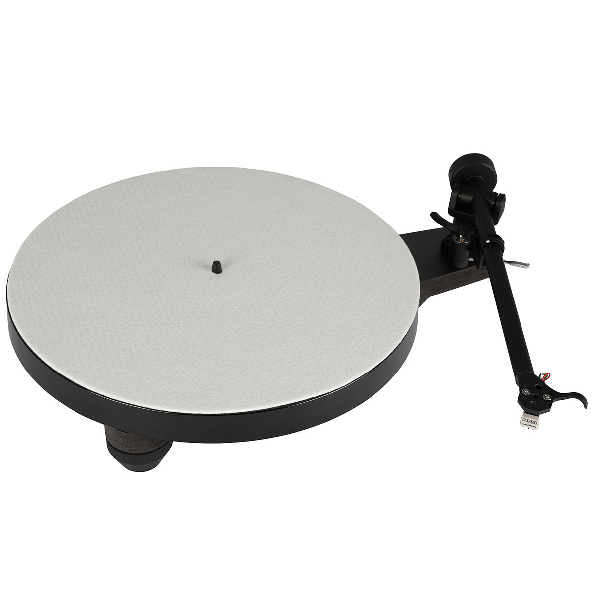 Rega Replay Turntable - front view and top view with platter and mat
