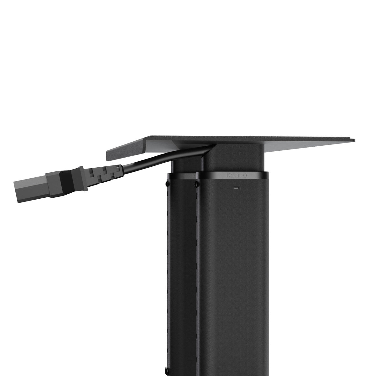 Black adjustable stand on a white background