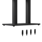 Black shelf with four black darts on a white background