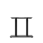 Black adjustable standing desk on a white background