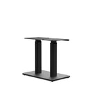 Black metal table leg on a white background