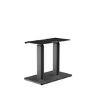 Black metal desk frame on a white background