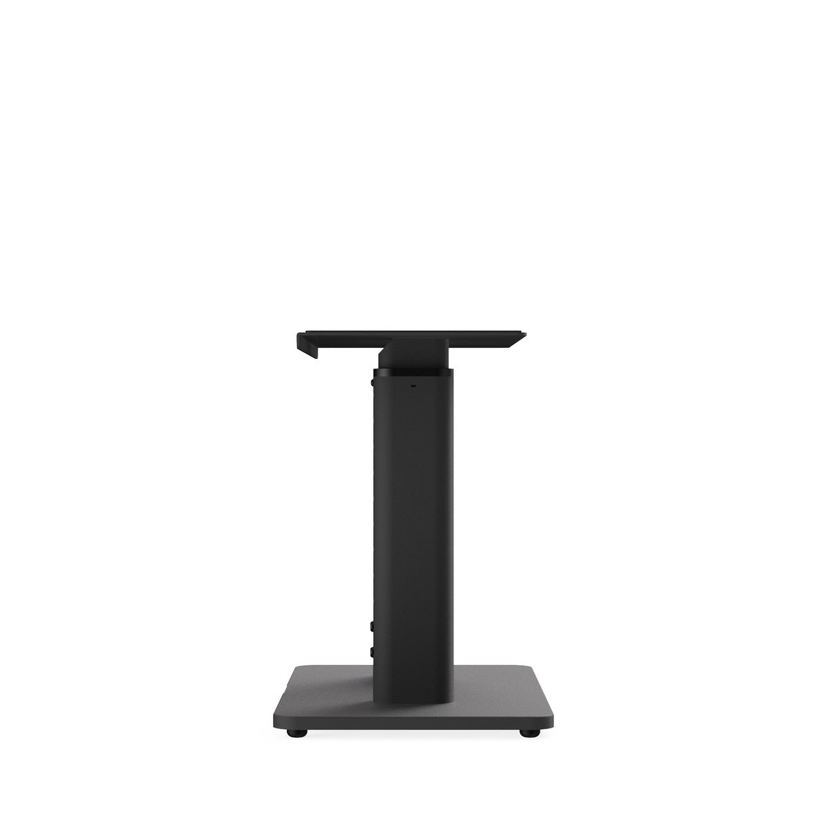 Black adjustable stand on a white background