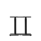 Black adjustable standing desk on a white background