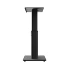 Black speaker stand on a white background