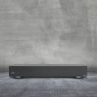 Lyngdorf SDA-2400 Stereo Semi-Digital Power Amplifier front view of unit on gray background