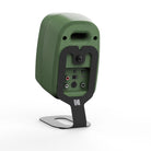 Kanto SU2 Uki & Ora Speaker Stands - single black with green Uki speaker - angled rear view