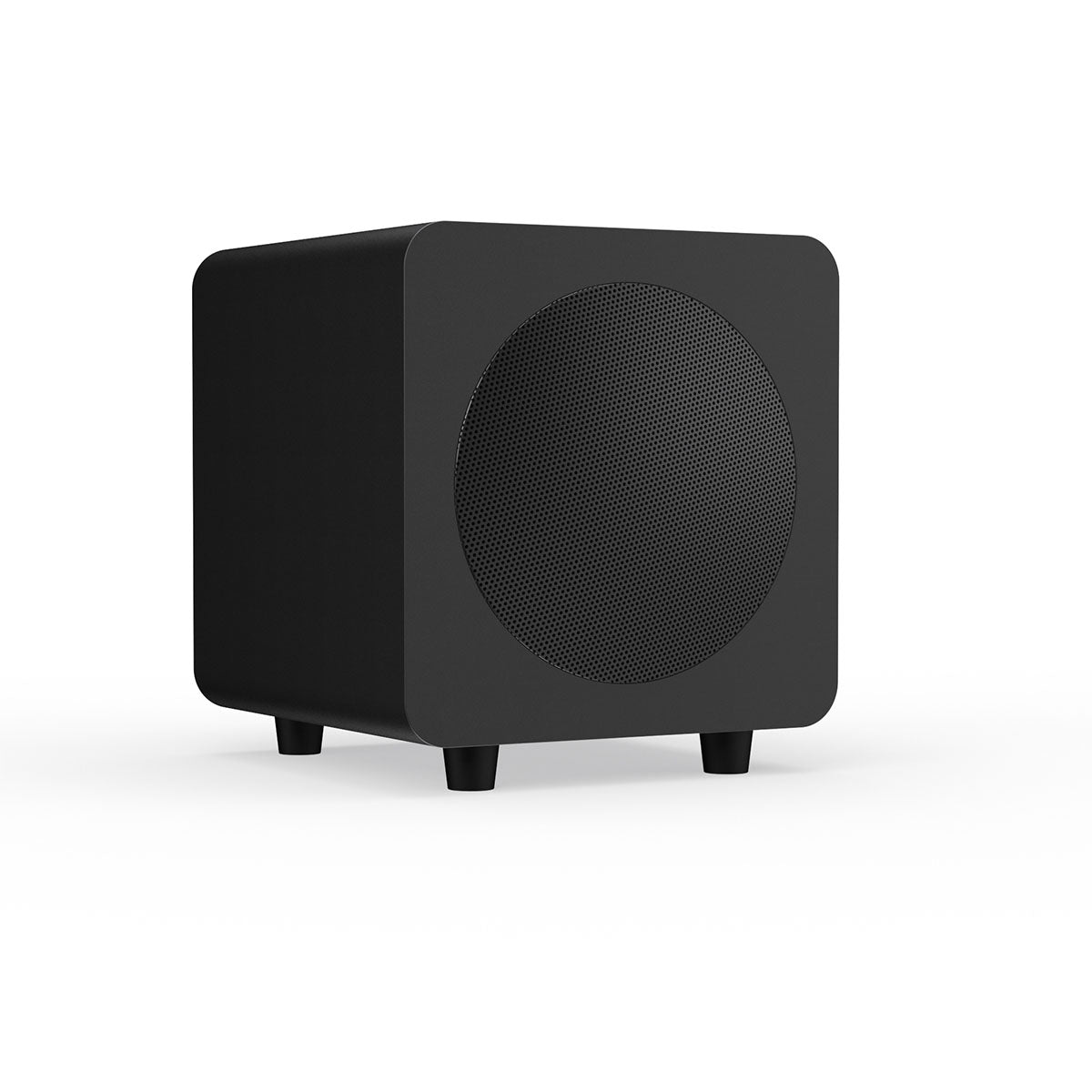 Kanto SUB6 Powered Subwoofer - matte black - angled front view