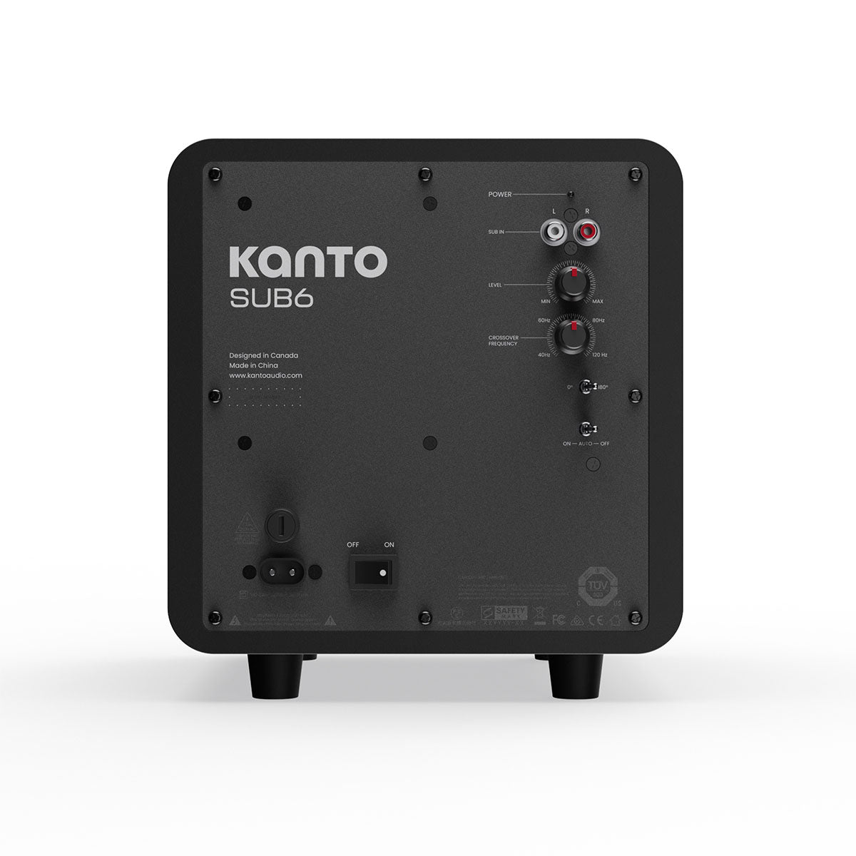 Kanto SUB6 Powered Subwoofer - matte black - rear view