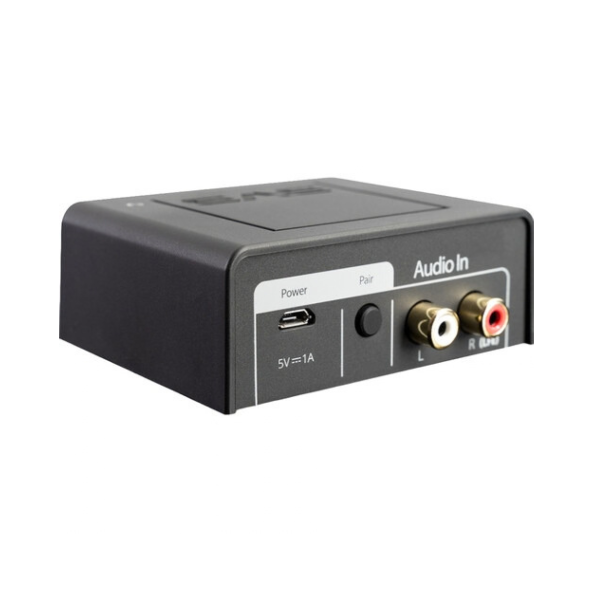 A black ASVS SoundPath Multi-Band Wireless Audio Adapter device with a USB-C power port, a pair of audio inputs, and red/white RCA connectors on a white background.