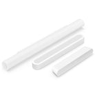 Sonos Beam Ultra Soundbar - white - front and top view angled right with a Sonos Arc Ultra behind unit and Sonos Ray in front of unit
