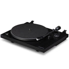 Cambridge Audio Spira Bluetooth Turntable Black angled front view with dustcover removed