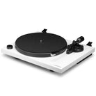 Cambridge Audio Spira Bluetooth Turntable White angled front view with dustcover removed