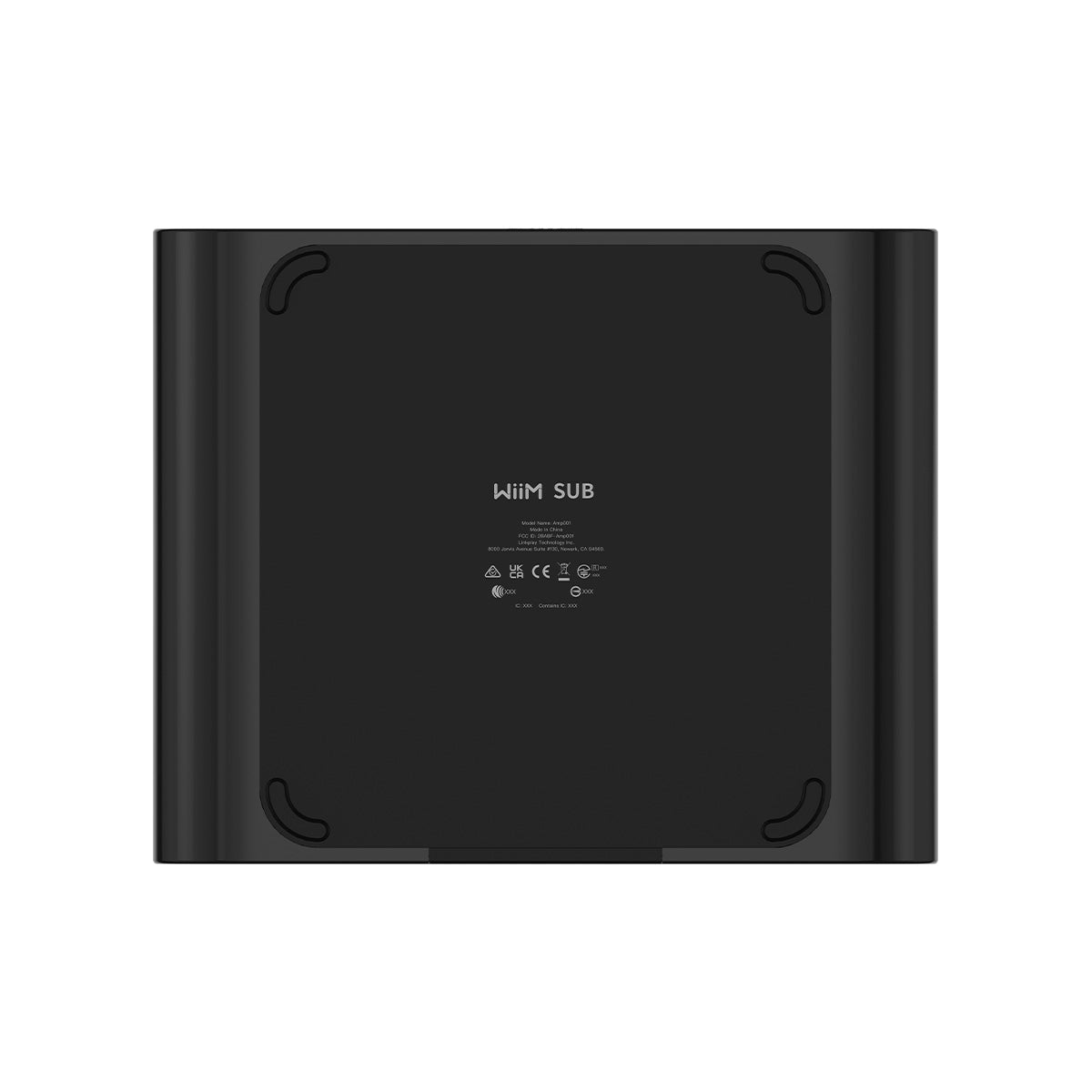 WiiM Sub Pro Wireless Smart Subwoofer - gloss black - bottom view