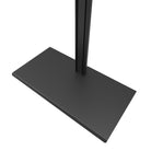 Black metal stand base on a white background